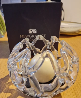 Newgrange Living, INet Ball Black Base Lustre Glass Candle Holder - Image 1 of 4
