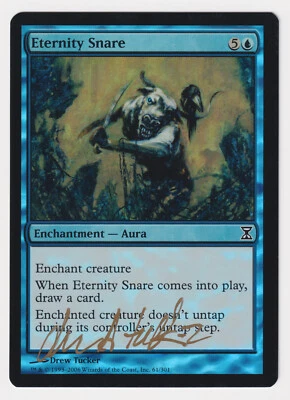 Gold Signed FOIL Eternity Snare MP Time Spiral Artist Drew Tucker 2006 MTG Magic - Image 1 of 2