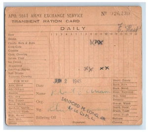 Tarjeta de servicio de intercambio del ejército de Estados Unidos 1945 APO 524 Casablanca, Marruecos #6M - Imagen 1 de 2