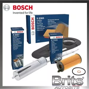 FOR BMW F07 F10 F11 520d 10-16 BOSCH AIR OIL DIESEL FUEL FILTER SERVICE KIT - Picture 1 of 14
