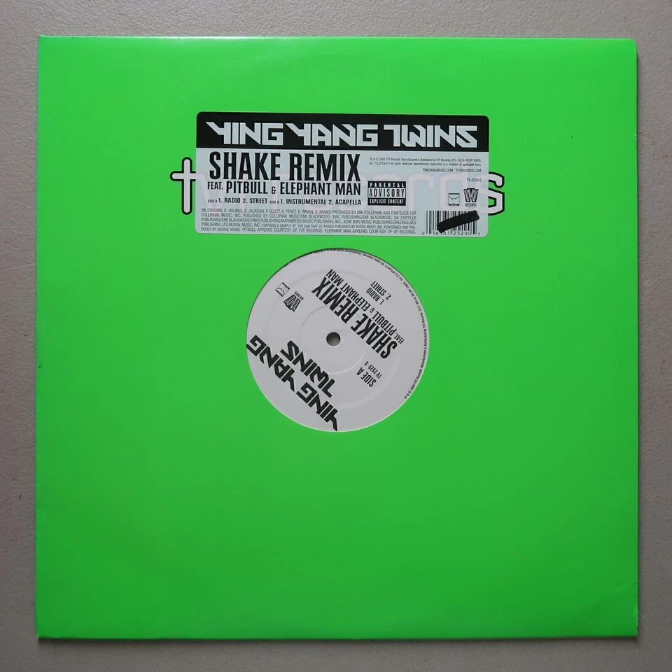 Ying Yang twins ft Pitbull/Elephant Man Shake remix 12" Single TVT Promo Exc 63 Foto 1 de 4