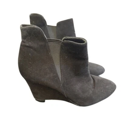 Botín de cuña Via Spiga de gamuza negro para mujer talla 7,5 Foto 1 de 4