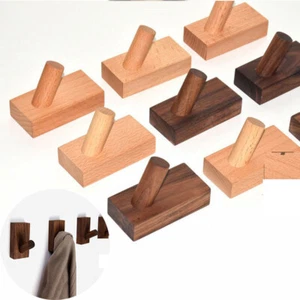 Solid Wood Hook Clothes Hook Wall Decoration Sticky Hook Simple Creative - Picture 1 of 12