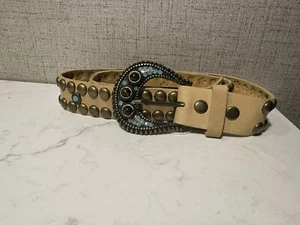 Leatherock Studded Western Leather Belt size 36 Made In The USA - Picture 1 of 7