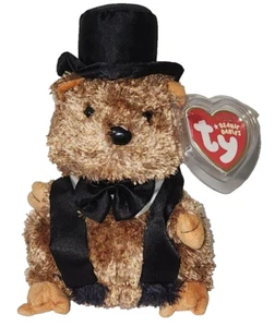 Ty Beanie Baby PUNXSUTAWNEY PHIL 2007 Groundhog (8 Inch) MWMTs Plush Stuffed Toy - Picture 1 of 8
