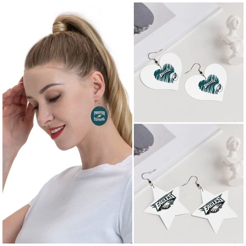 Forever Faithful Philadelphia Eagles Women's Lightweight Leather Earrings PVC Cover