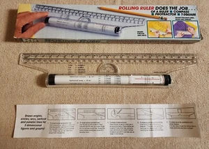 Vintage 12" Rolling Ruler Multi Functional Drawing Instrument in Box JSNY 8936 - Picture 1 of 5