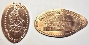 2-RETIRED San Diego Copper Elongated Cents Harbor Excursion Wild Animal Park-CRC - Picture 1 of 4