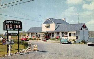 Postkarte VA: Appleway Motel, Winchester, Virginia, verschickt 1958, alte Autos - Bild 1 von 2