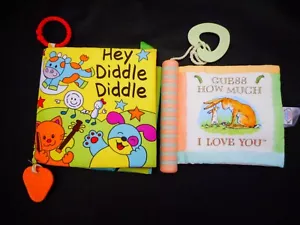 Lot of 2 Soft Baby Books Hey Diddle & Guess How Much I Love You-Teether-Clean - Picture 1 of 8