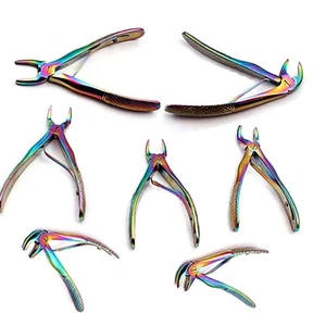7 Dental Pedo Extracting Extraction Forceps Multi Titanium Stainless Steel - Picture 1 of 4