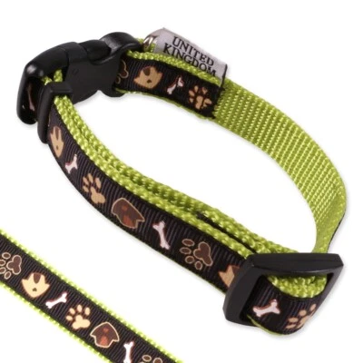 PEQUEÑO COLLAR DE PERRO ESTAMPADO 20 cm - 30 cm Cuello Pomerania Chihuahua Jack Russell Reino Unido Foto 1 de 4
