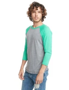 Next Level 6051 Unisex Triblend 3/4-Sleeve Raglan Envy / Premium Heather Gray XS - Picture 1 of 1