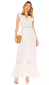 House of Harlow x Revolve Creme Mora Spitze gehäkelt Boho Maxikleid Größe XXS 2XS - Bild 1 von 7