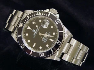 Mens Rolex Submariner Date Stainless Steel Watch Black Dial & Bezel Sub 16610 - Picture 1 of 9