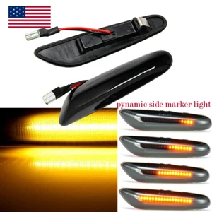 2x Dynamic Sequential LED Side Marker signal Lights For BMW E90 E60 E92 E91 AS - Foto 1 di 9