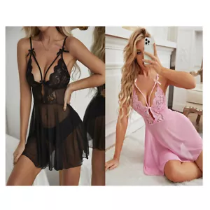 Braces Skirt Women Sexy Lingerie Lace Sleepwear Bowknot Underwear Sling Dress Bh - Picture 1 of 10