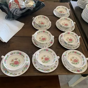 Spode FAMILY ROSE 8 juegos de sopa crema, como nuevo, 16 piezas - Imagen 1 de 4