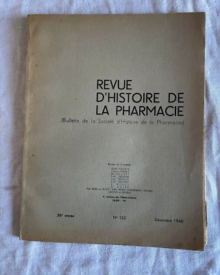 ANCIENNE REVUE HISTOIRE DE LA PHARMACIE N°122 1948 SOCIETE HISTOIRE PHARMACIE - Photo 1/4
