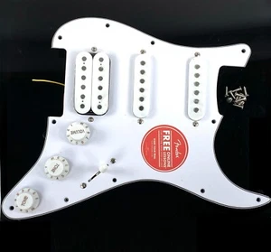 Genuine Fender Squier HSS LOADED PICKGUARD Fat Strat Humbucker Pickup Set SCREWS - Picture 1 of 10