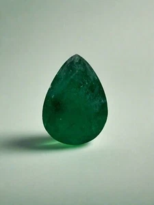 2.70 Carat Dark Green Natural Loose Colombian Emerald Tear Drop Shape - Picture 1 of 10