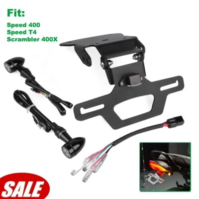 Soporte de matrícula ordenado para cola Scrambler 400X velocidad 400 con señales de giro traseras Foto 1 de 4