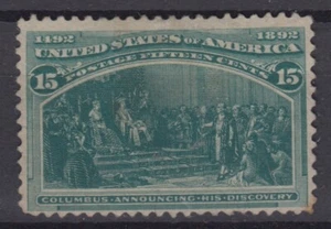 ETATS UNIS D'AMERIQUE USA : RARE COLOMB 15 CENTS VERT N° 89 NEUF SANS GOMME - Picture 1 of 2