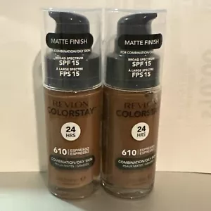 2PK Revlon Colorstay Foundation 24hrs Matte Finish #610 Espresso 1oz Ea. - Picture 1 of 2