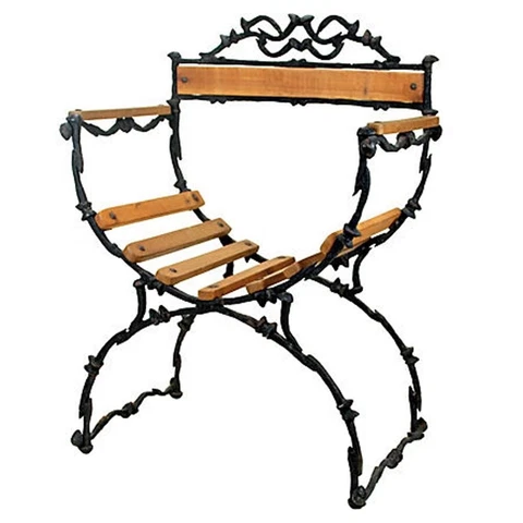 Sculptural Iron Railroad-Spike Chair Cover