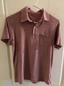 Vineyard Vines Boys Pink & Navy Striped Edgartown Polo Shirt - Size L (16) - EUC - Picture 1 of 4