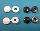 Nylon Plastic M5 Screw Covers/Caps, 2 Pairs - Black White 