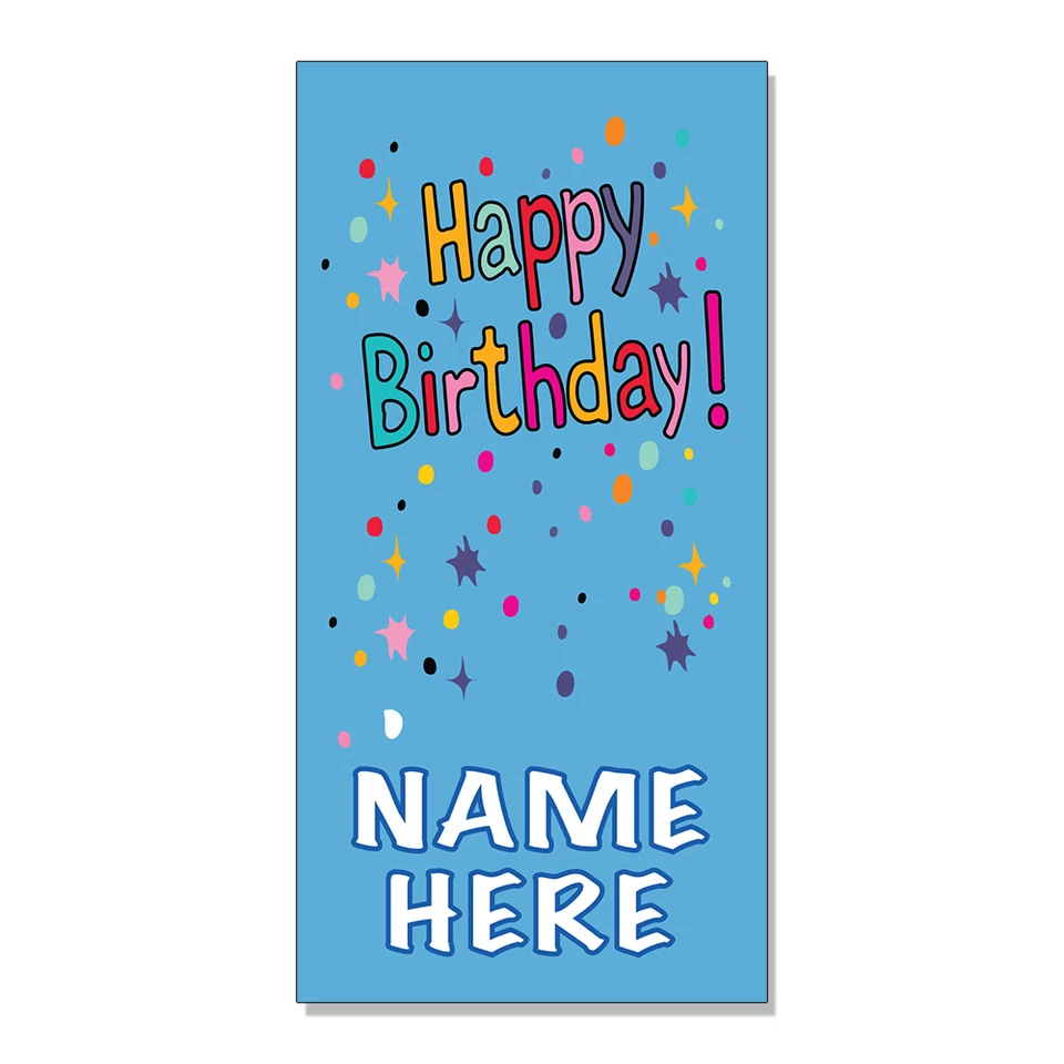 С днем рождения заказ имя синий наклейка стикер розничного магазина знак - Изображение 1 из 1