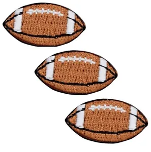 Mini Football Applique Patch - Sports Ball Badge 1-1/8" (3-Pack, Iron on) - Picture 1 of 1