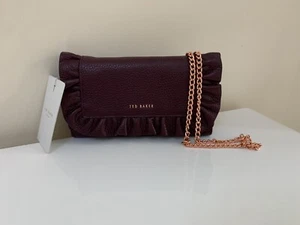BNWT Ted Baker Orsa Ruffle Body Matinee Crossbody Bag, colour Deep Purple - Picture 1 of 10