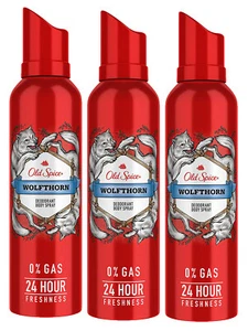 3x Old Spice Wolfthorn No Gas Deodorant Body Spray Perfume for Men, 140ml - Picture 1 of 6