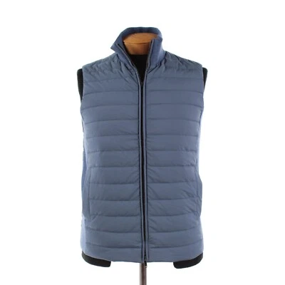Chaleco Luciano Barbera Nuevo con Etiquetas 100% Poliéster con Detalles de Lana Talla 50 (M EE. UU.) En Azul Foto 1 de 4