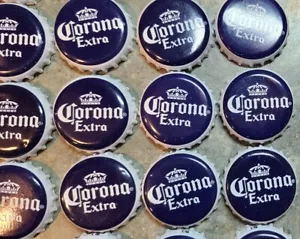 500 "CORONA Extra" MEXICO BLUE & WHITE Beer BOTTLE CAPS -MINOR DING IN EACH READ - Picture 1 of 6