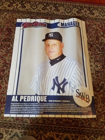 Vintage AL PEDRIQUE Scranton Wilkes-Barre RailRiders Poster Manager 22" X 28" Cover