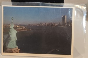 Statue of Liberty Twin Towers Lee Iacocca Fund Raising Card 1983