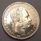 - 1892  Hungary One Forint Franz Joseph Proof Restrike 