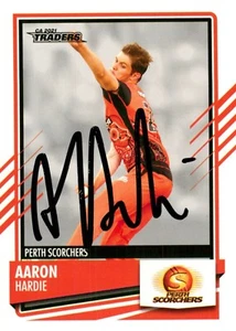✺Signed✺ 2021 2022 PERTH SCORCHERS BBL Cricket Card AARON HARDIE - Bild 1 von 3