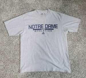 Notre Dame Shirt Adult Medium Fighting Irish Adidas Athletics Mens Size M Gray - Picture 1 of 8