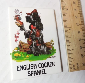 Calamita inglese Cocker Spaniel Just Cards McCartney Ata Boy vintage 1993 USA - Foto 1 di 4
