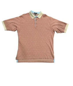 Vintage Nike Golf AOP Coral & Beige Polo Shirt - Size Large - Picture 1 of 7