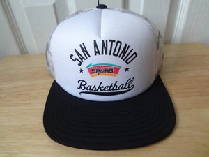 Vintage NBA San Antonio Spurs Snapback Trucker Hat 90s Adidas NEW NWOT Foam Mesh - Picture 1 of 4