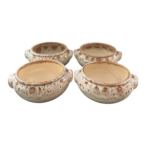 4 X Deep Rimmed Soup Bowls Fosters Honeycomb Cornish Pottery Blonde - Picture 1 of 4