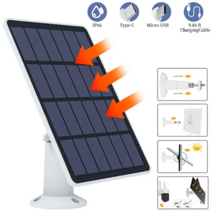 Solar Panel Charger For Eufy Eufycam Cam E/2C/2/2 Pro USB Eufy Security Camera - Picture 1 of 14