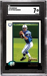 Bowman #1 Peyton Manning 1998 RC SGC 7 casi nuevo - Imagen 1 de 2