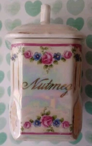 Nutmeg Antique Spice Jar Czechoslovakia Victoria Porcelain - Picture 1 of 6
