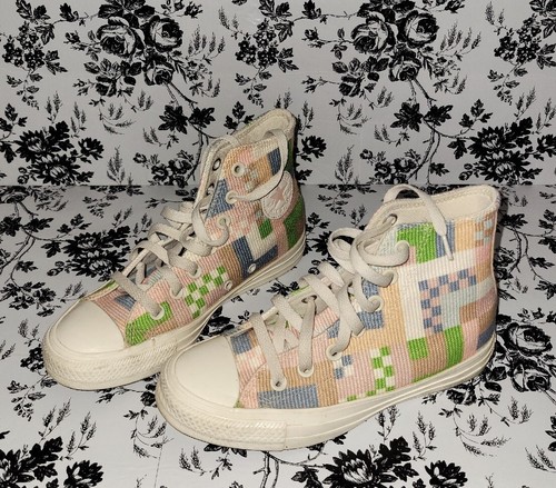 Scarpe da ginnastica Converse All Star donna pastello patchwork trapuntate alte sneaker 5 5